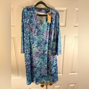 Floral Blue and Purple Dress